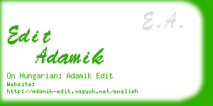 edit adamik business card